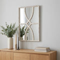 Set of Two White Wood Framed Accent Mirror