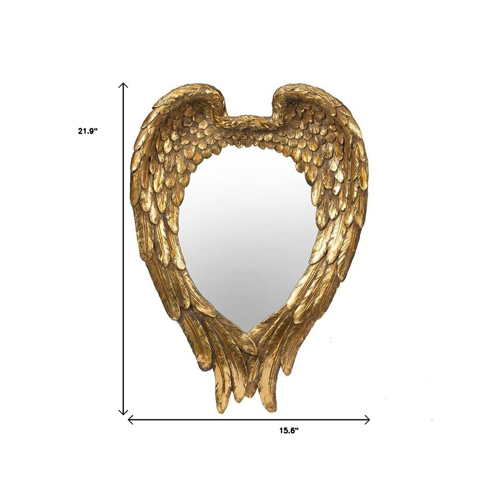 Gold Heart Resin Framed Accent Mirror - 22-inch