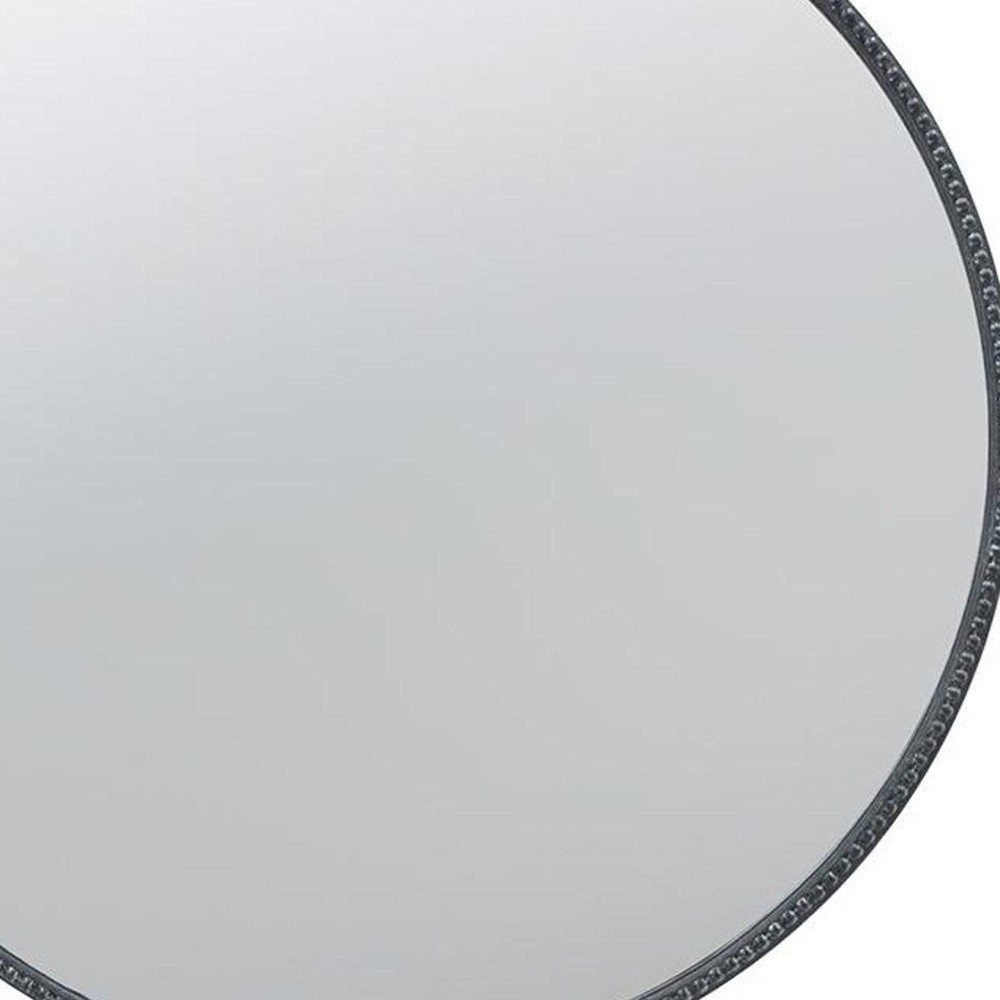 Black Crowned Top Iron Framed Accent Mirror - 32-inch
