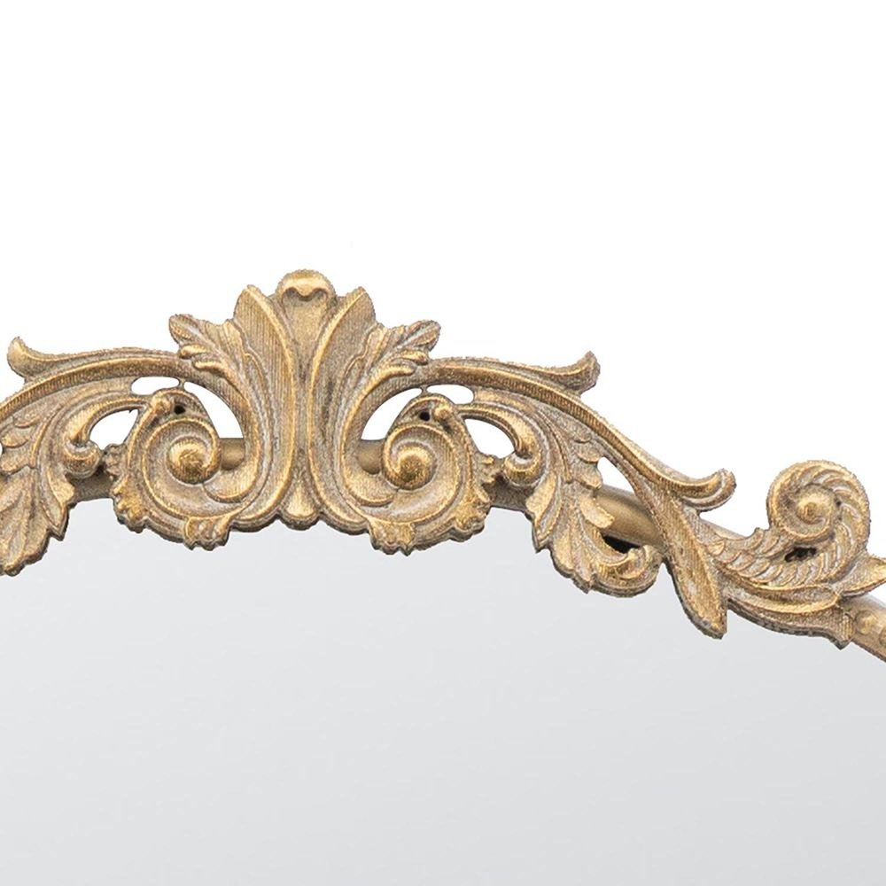 Gold Crowned Top Iron Framed Accent Mirror - 39-inch