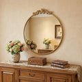 Gold Crowned Top Iron Framed Accent Mirror - 39-inch