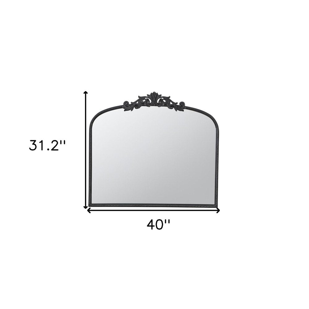 Black Arch Iron Framed Accent Mirror - 31-inch