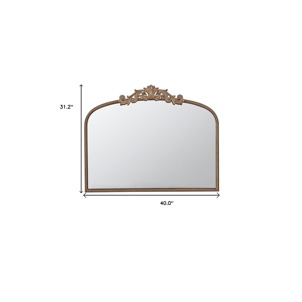 Gold Arch Iron Framed Accent Mirror - 31-inch