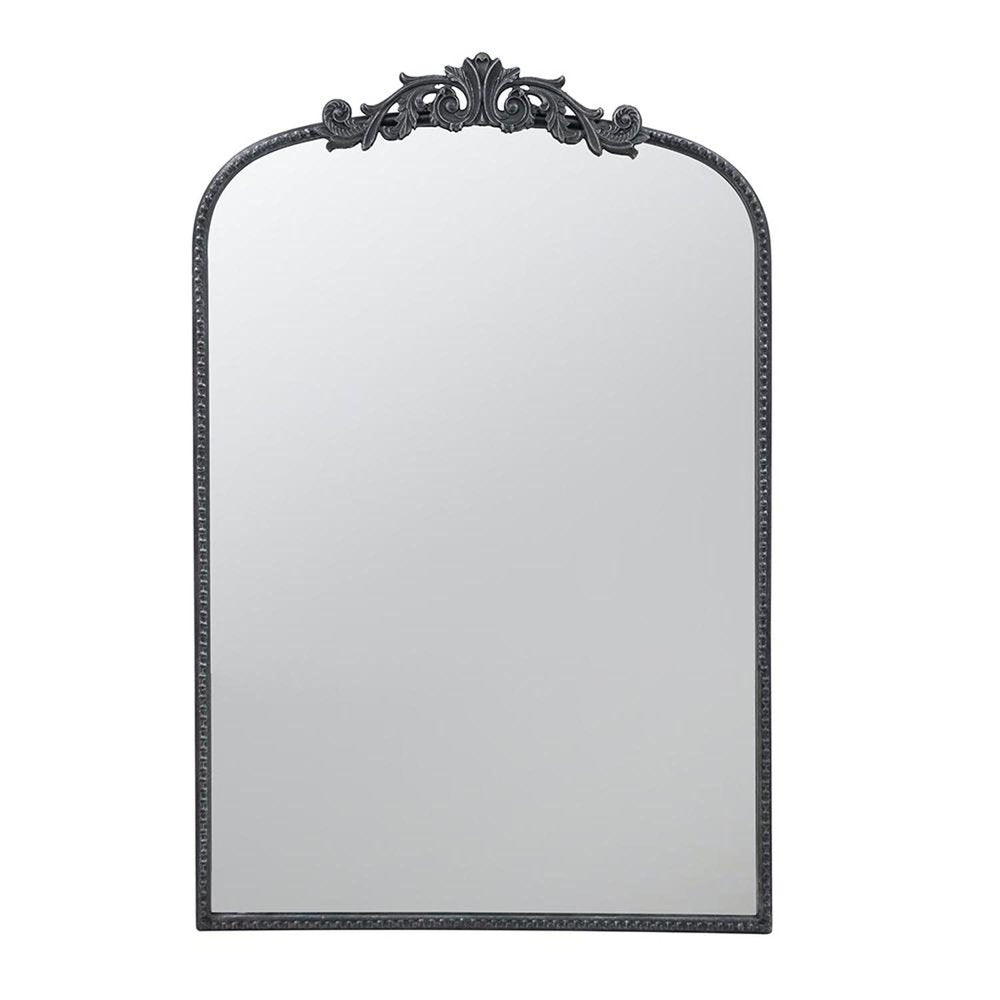 Black Arch Iron Framed Accent Mirror - 36-inch