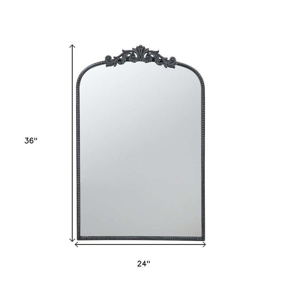 Black Arch Iron Framed Accent Mirror - 36-inch