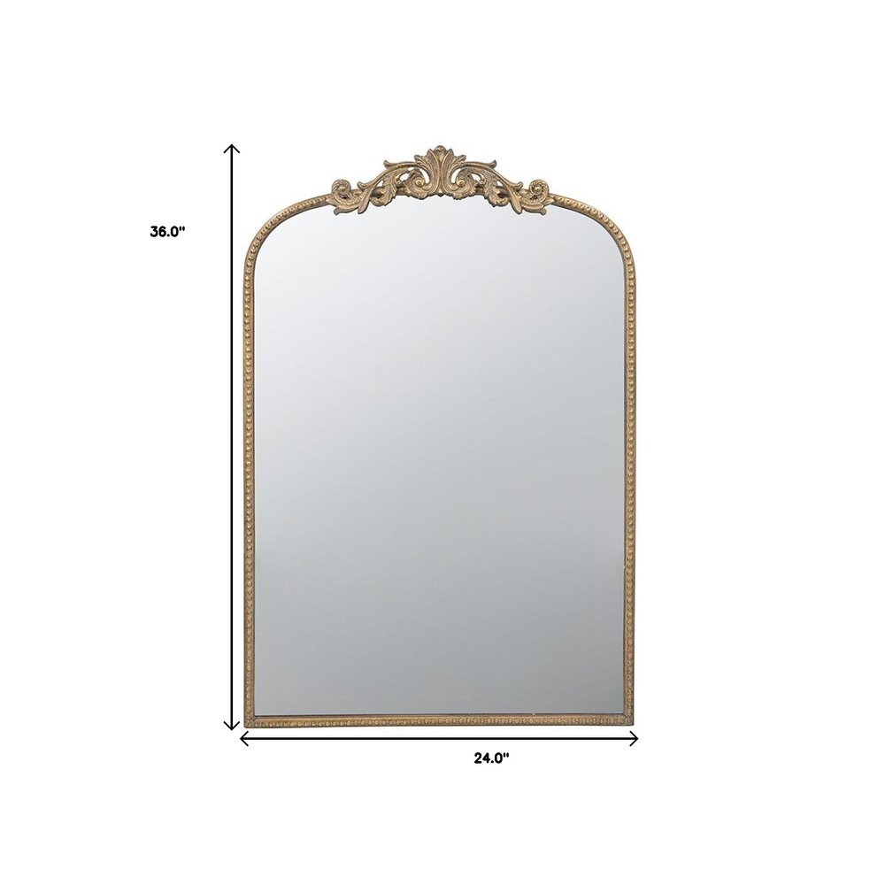 Gold Arch Iron Framed Accent Mirror - 36-inch