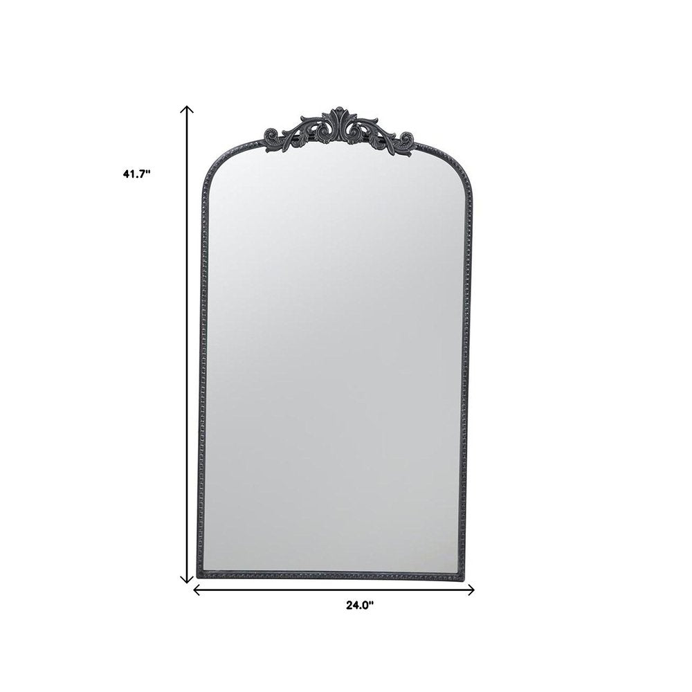 Black Arch Iron Framed Accent Mirror - 42-inch