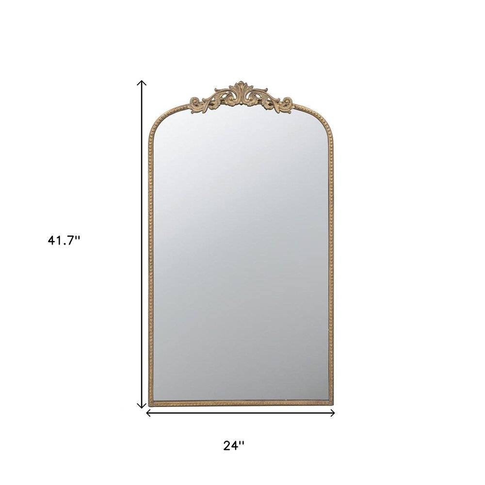 Gold Arch Iron Framed Accent Mirror - 42-inch