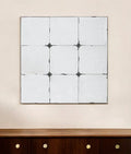 Black Square Iron Framed Antiqued Glass Accent Mirror - 36-inch