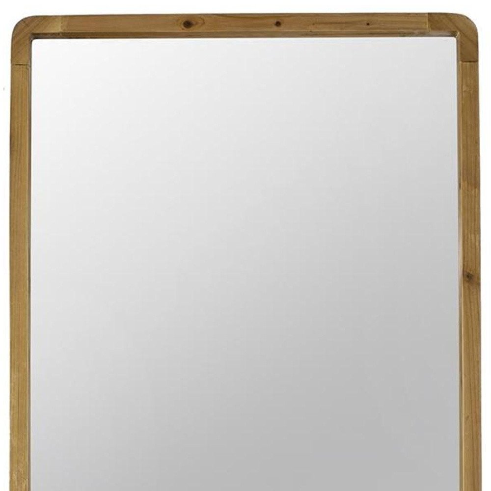 Brown Solid Wood Framed Accent Mirror - 35-inch