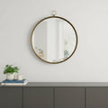 Gold Round Iron Framed Accent Mirror - 28-inch