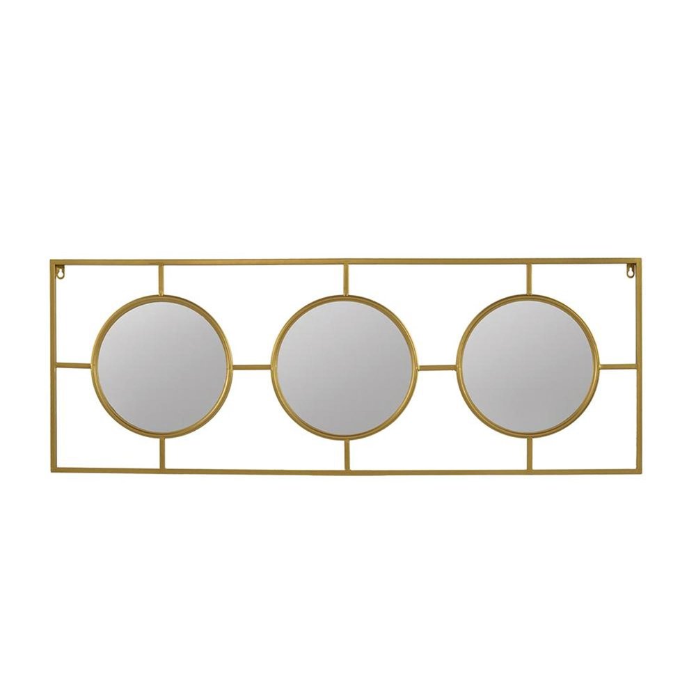 Gold Iron Framed Accent Mirror - 16-inch