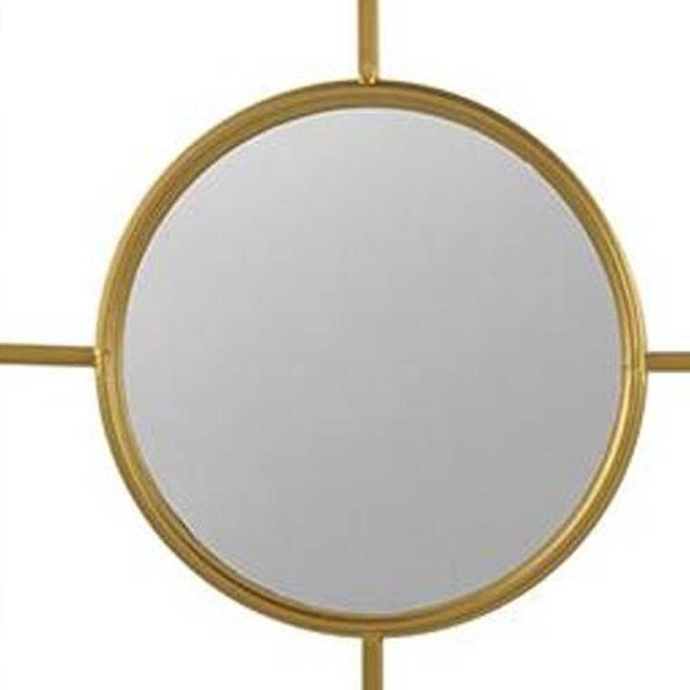 Gold Iron Framed Accent Mirror - 16-inch