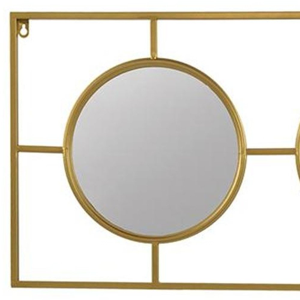 Gold Iron Framed Accent Mirror - 16-inch