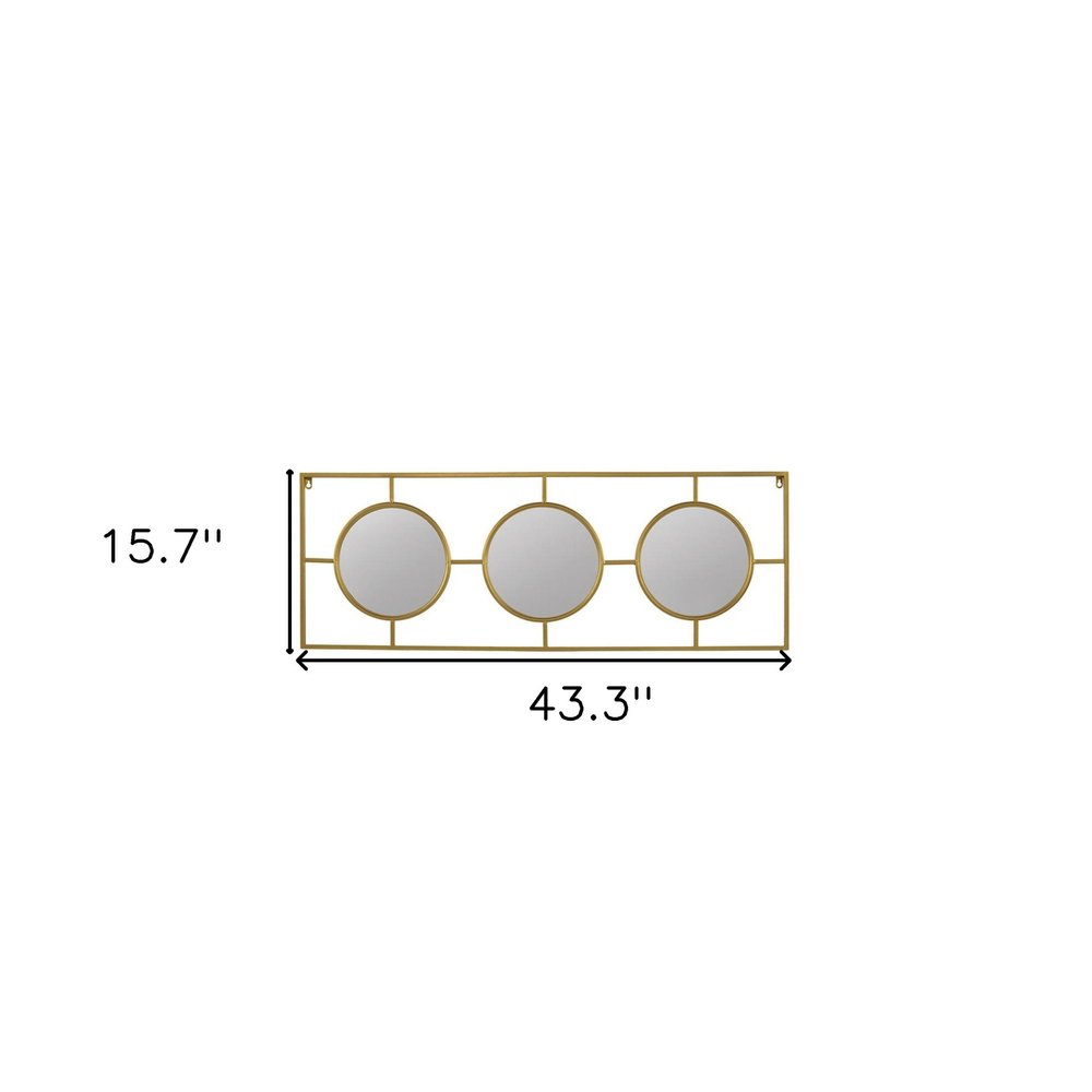 Gold Iron Framed Accent Mirror - 16-inch