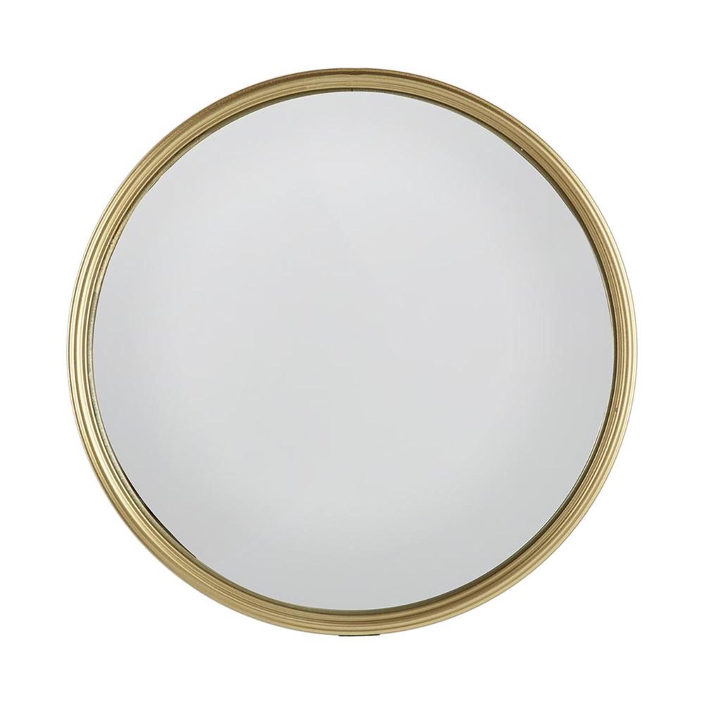 Gold Round Iron Textured Framed Accent Mirror - 10-inch