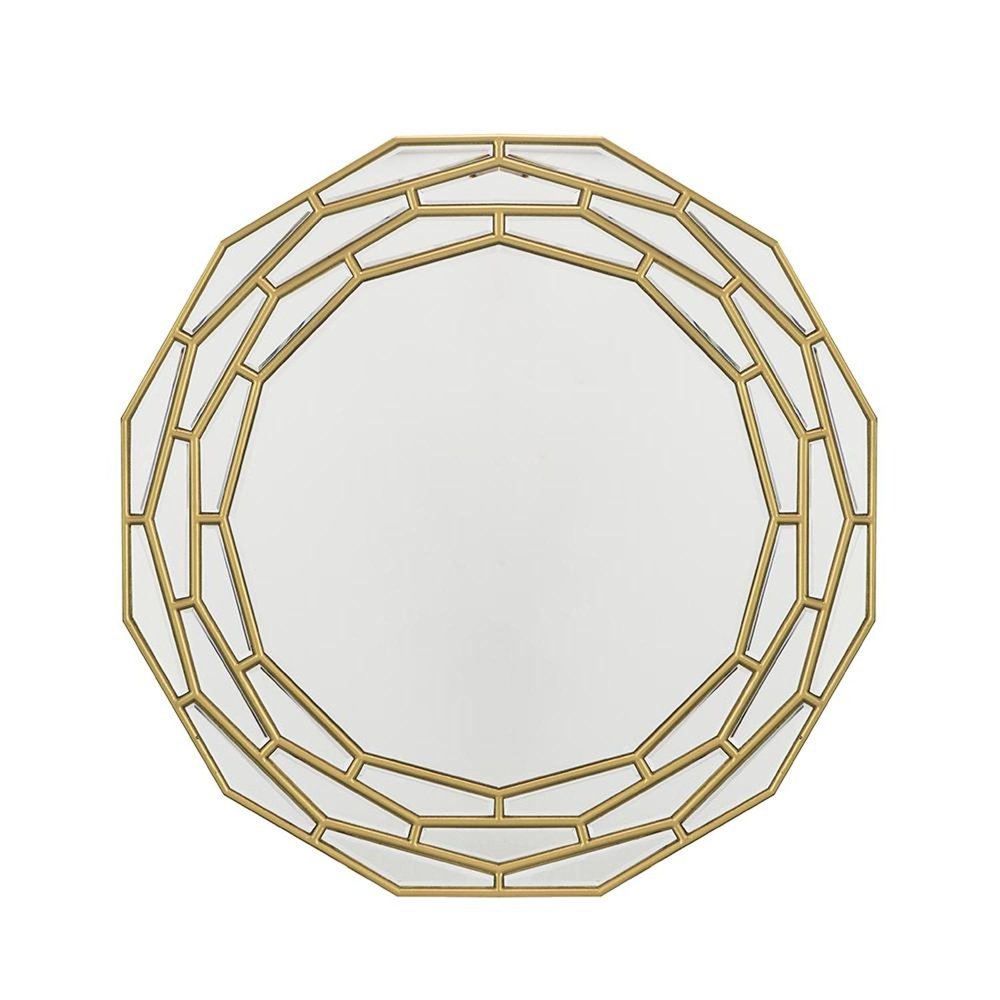 Gold Round Framed Accent Mirror - 35-inch