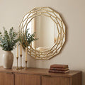 Gold Round Framed Accent Mirror - 35-inch