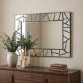 Black Metal and Glass Mosaic Framed Accent Mirror - 28-inch
