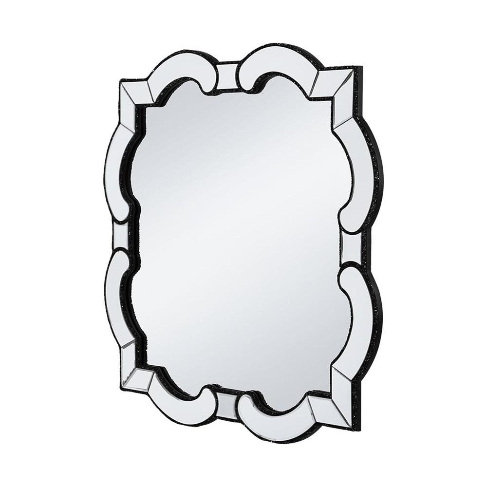 Clear Scalloped Glass Framed Accent Mirror - 32-inch