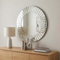 Clear Round Beveled Glass Framed Accent Mirror - 24-inch