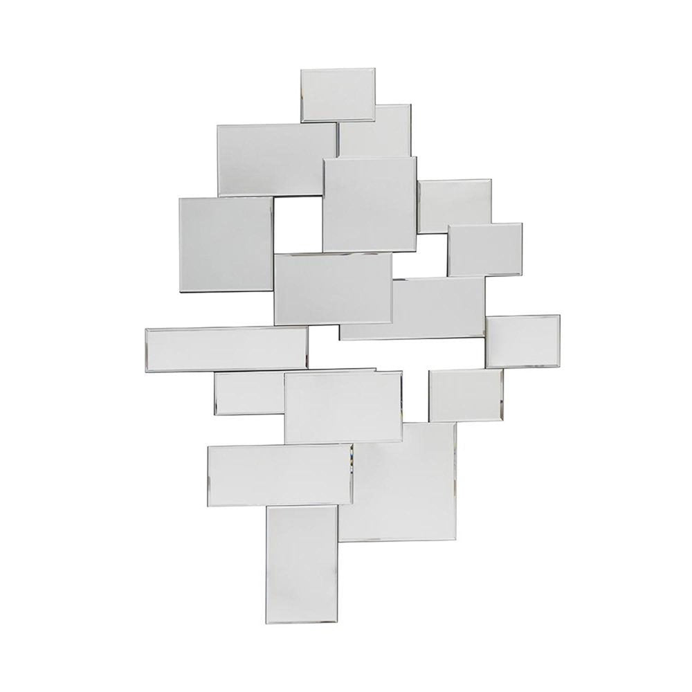 Clear Abstract Glass Contemporary Panels Unframed Accent Mirror - 30-inch
