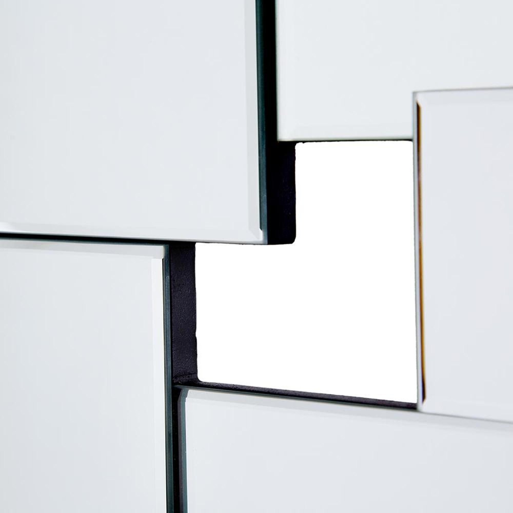 Clear Abstract Glass Contemporary Panels Unframed Accent Mirror - 30-inch