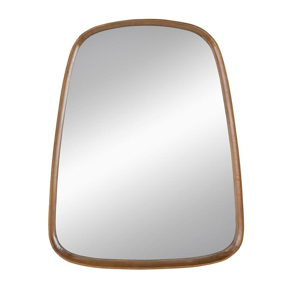 Brown Solid Wood Novelty Framed Accent Mirror - 37-inch