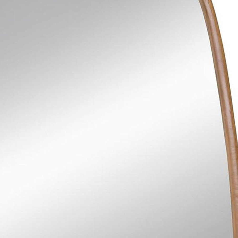 Brown Solid Wood Novelty Framed Accent Mirror - 37-inch