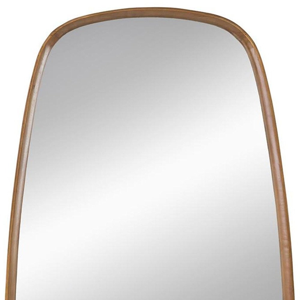 Brown Solid Wood Novelty Framed Accent Mirror - 37-inch