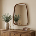 Brown Solid Wood Novelty Framed Accent Mirror - 37-inch