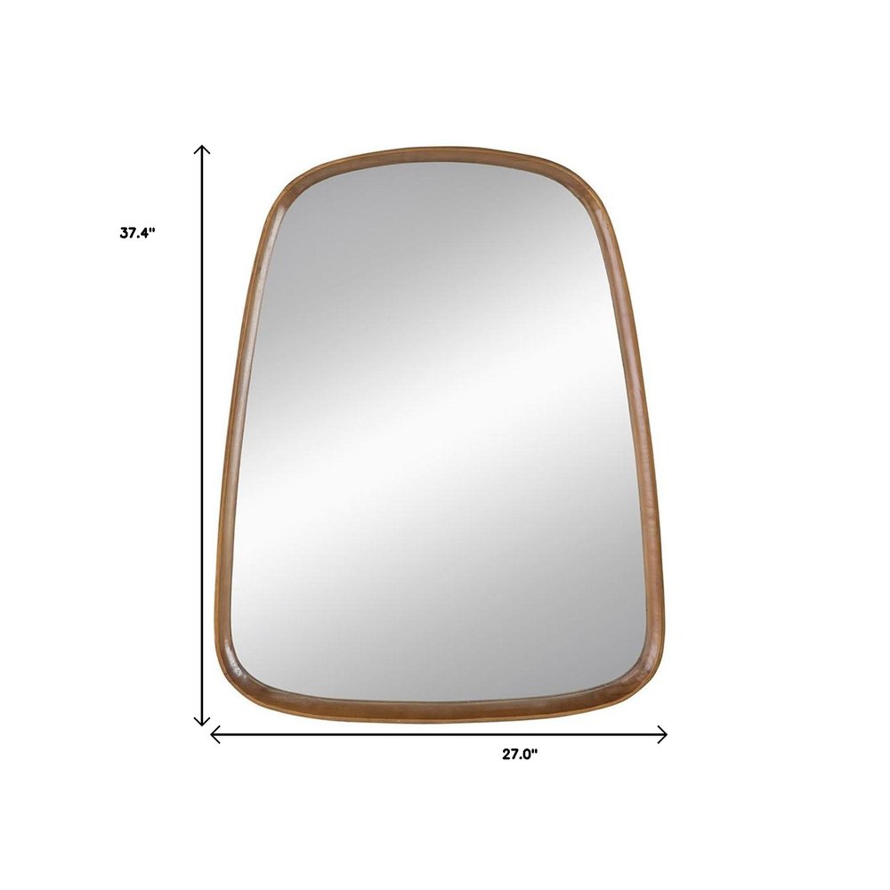 Brown Solid Wood Novelty Framed Accent Mirror - 37-inch