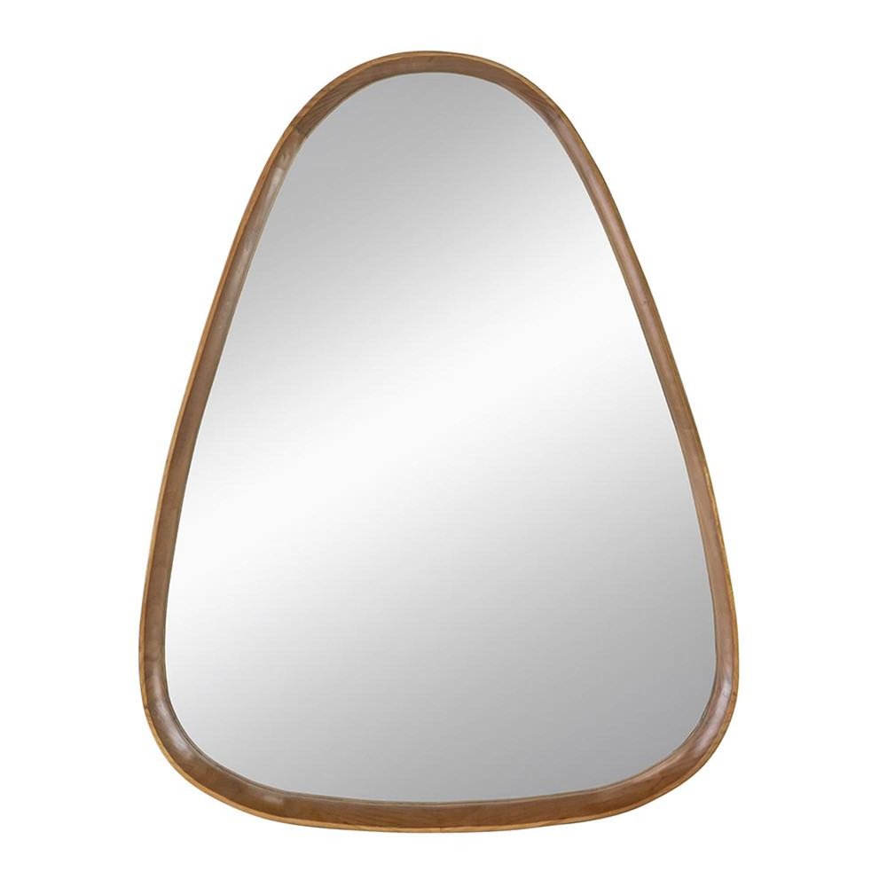 Brown Abstract Wood Framed Accent Mirror - 37-inch