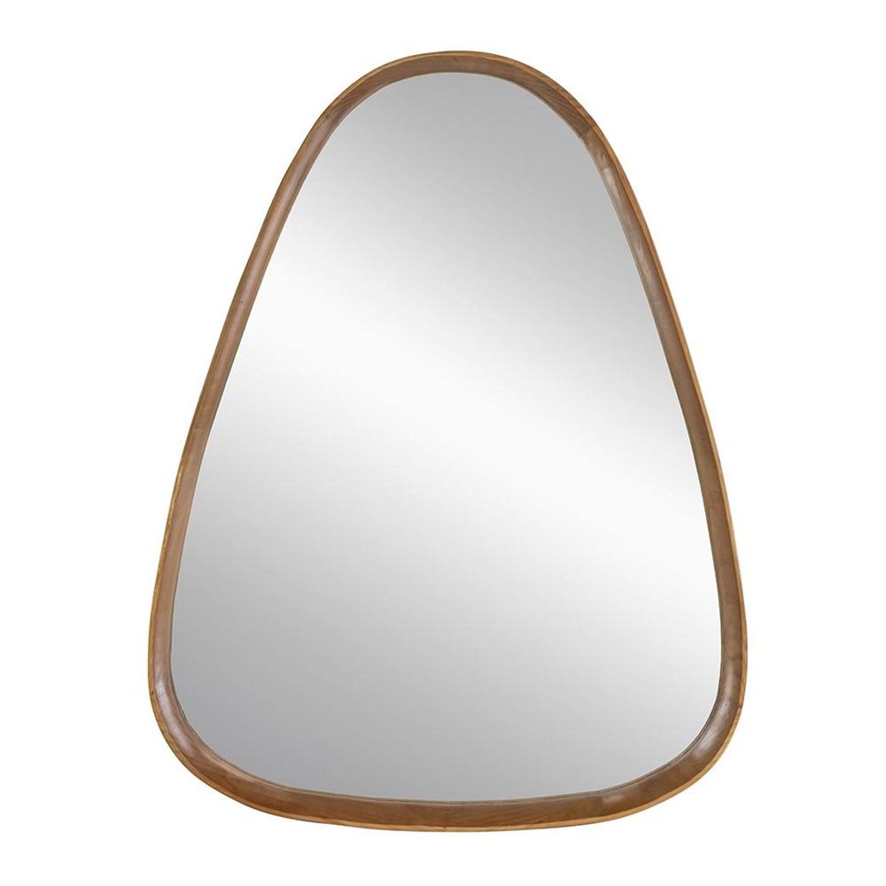 Brown Abstract Wood Framed Accent Mirror - 37-inch