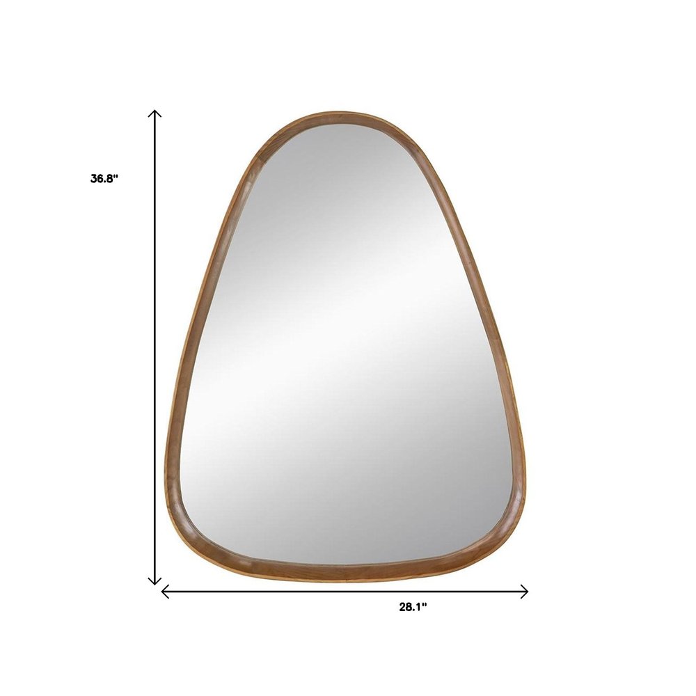 Brown Abstract Wood Framed Accent Mirror - 37-inch