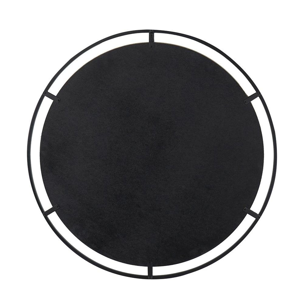 Black Round Iron Framed Accent Mirror - 32-inch