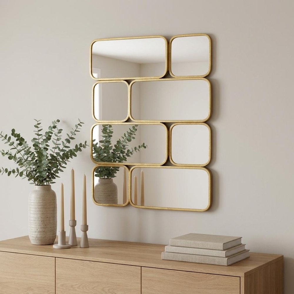 Gold Iron Framed Accent Mirror - 32-inch