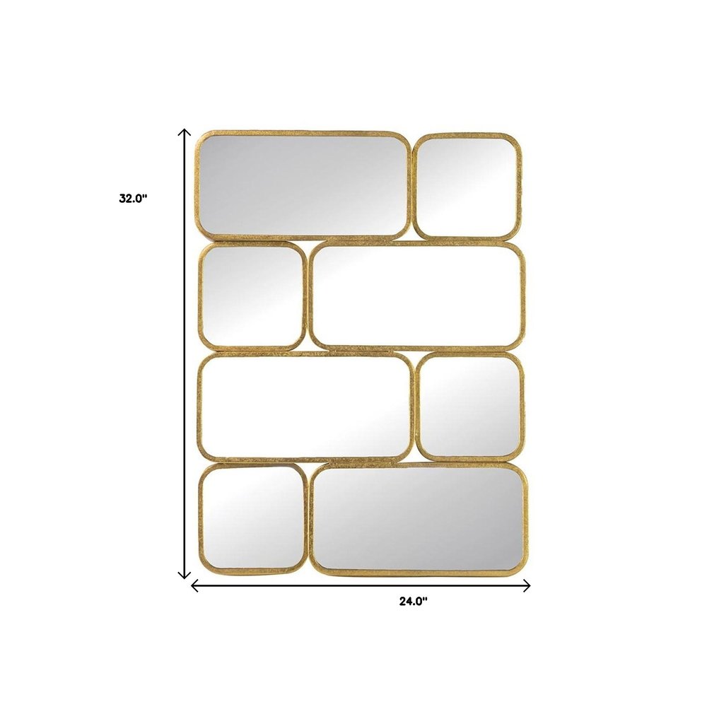 Gold Iron Framed Accent Mirror - 32-inch