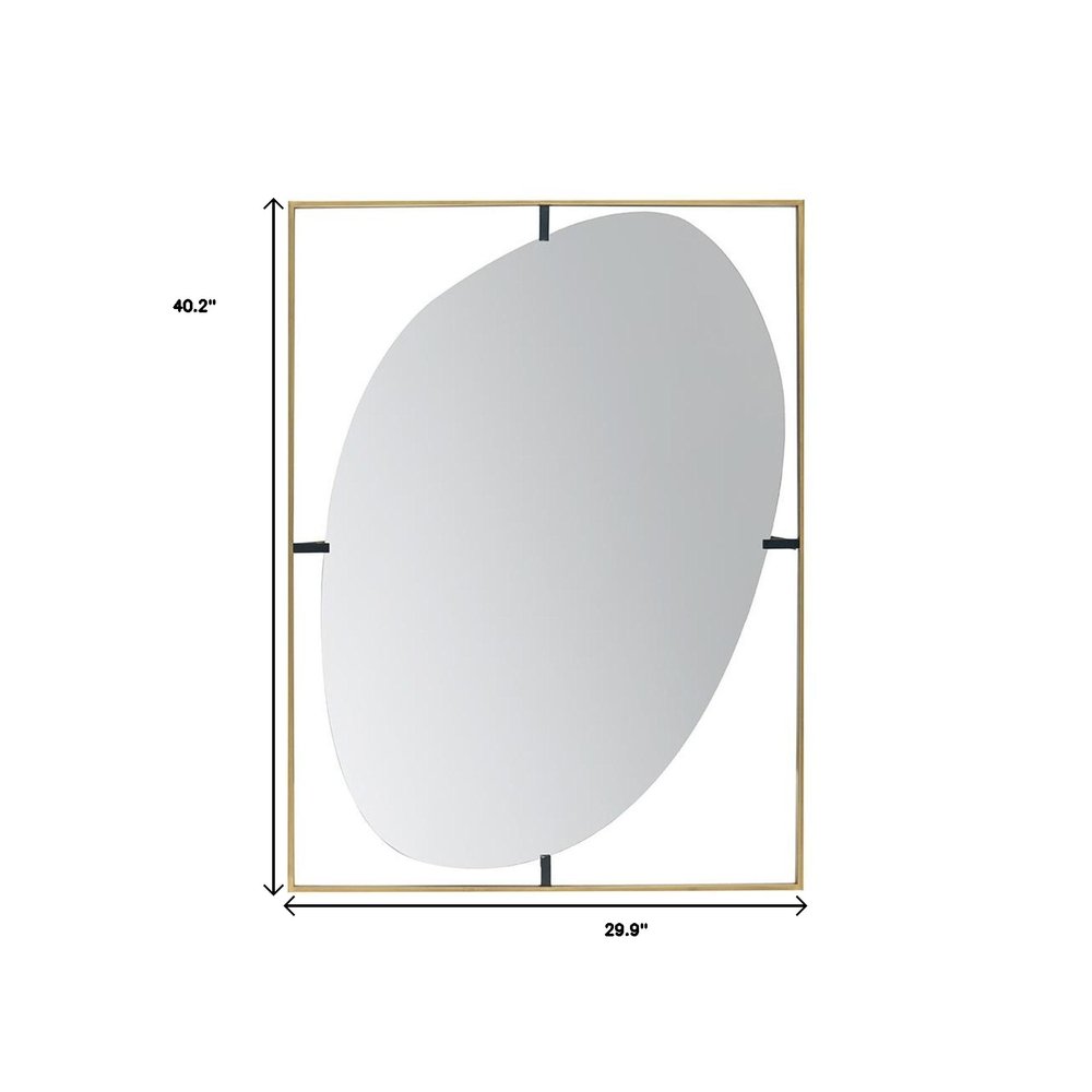 Gold Iron Framed Accent Mirror - 40-inch