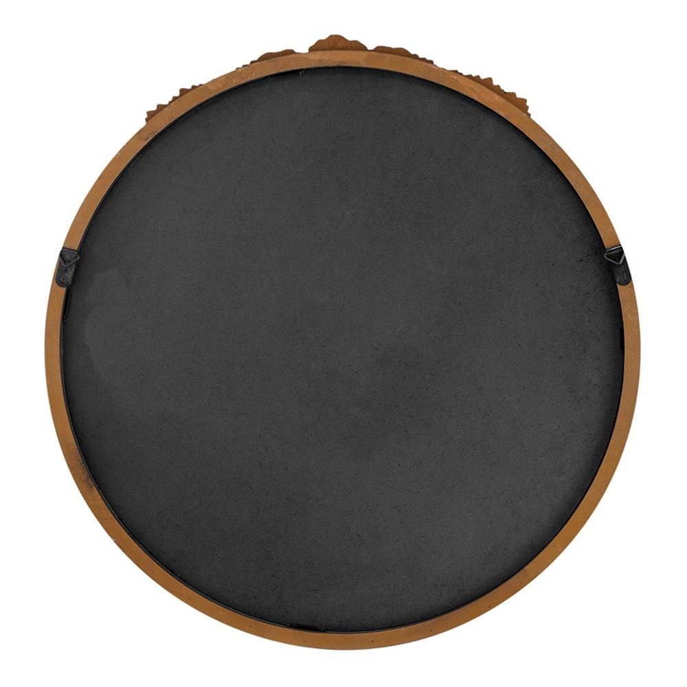 Brown Crowned Top Antiqued Glass Framed Accent Mirror - 30-inch