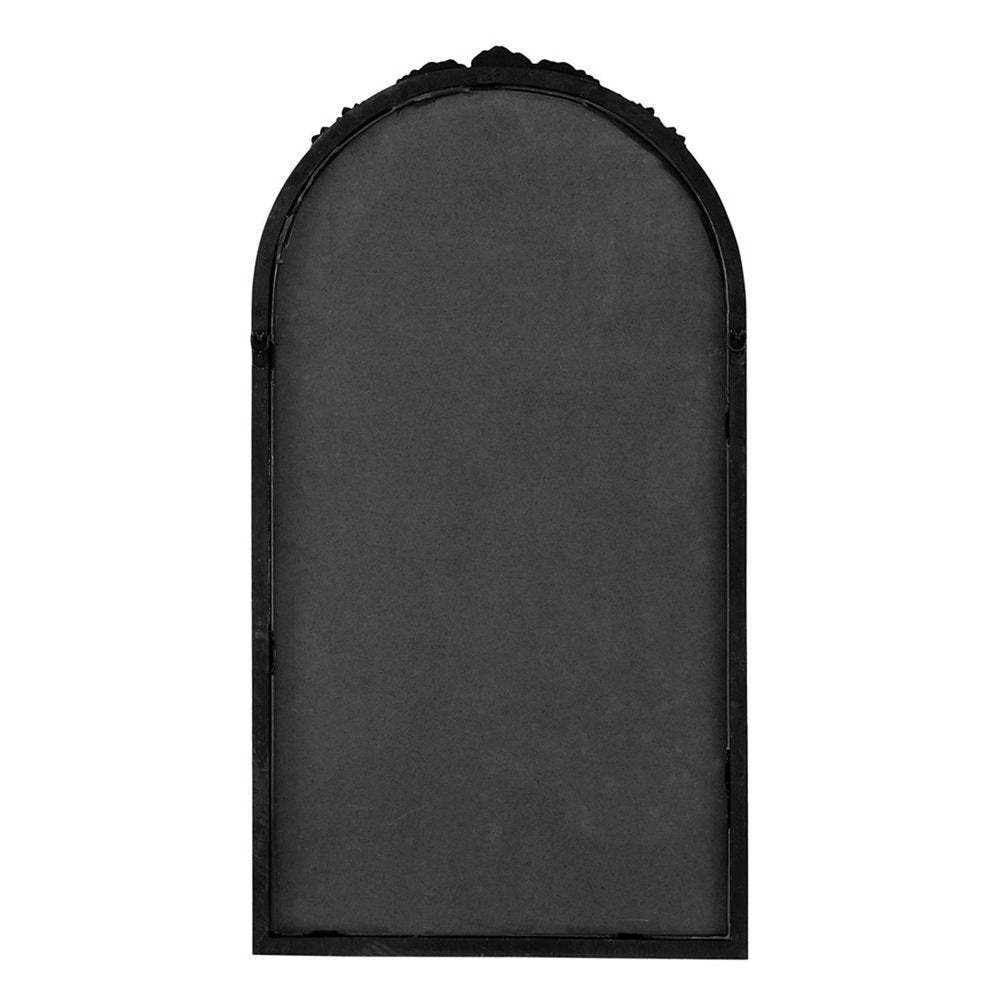 Black Crowned Top Antiqued Glass Arch Framed Accent Mirror - 42-inch