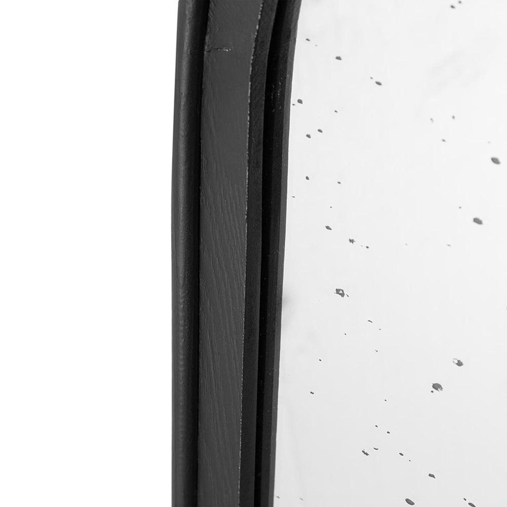 Black Crowned Top Antiqued Glass Arch Framed Accent Mirror - 42-inch