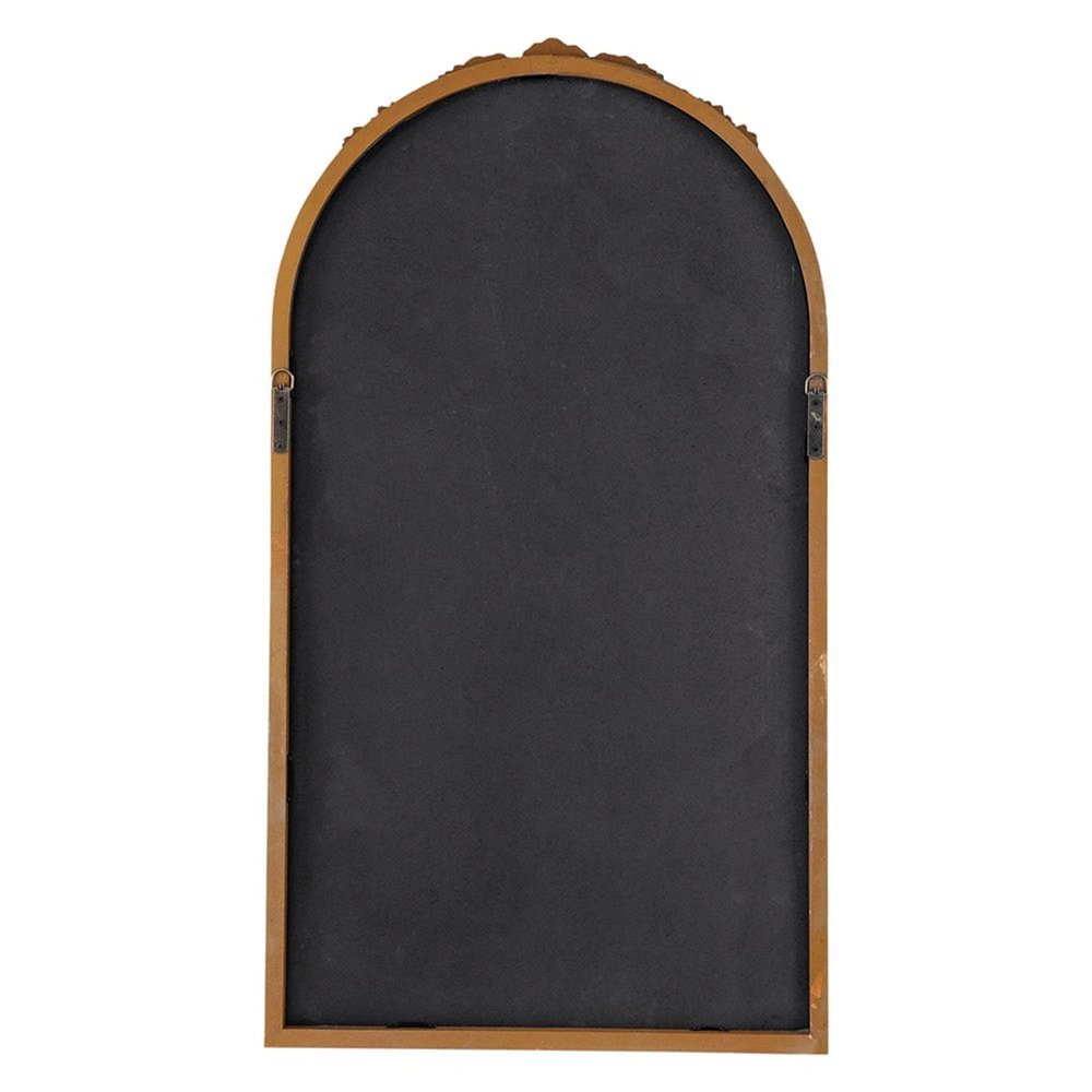 Brown Crowned Top Antiqued Glass Arch Framed Accent Mirror - 42-inch