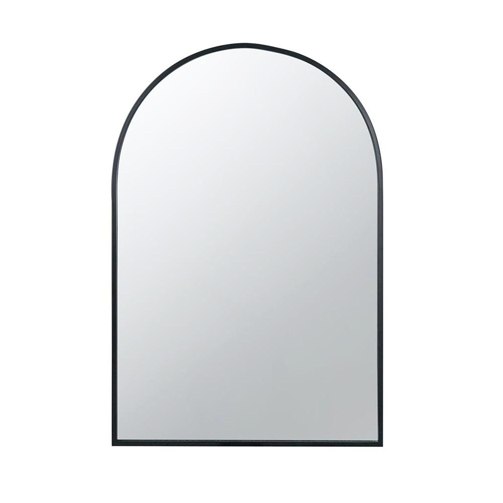 Black Arch Metal Framed Accent Mirror - 36-inch