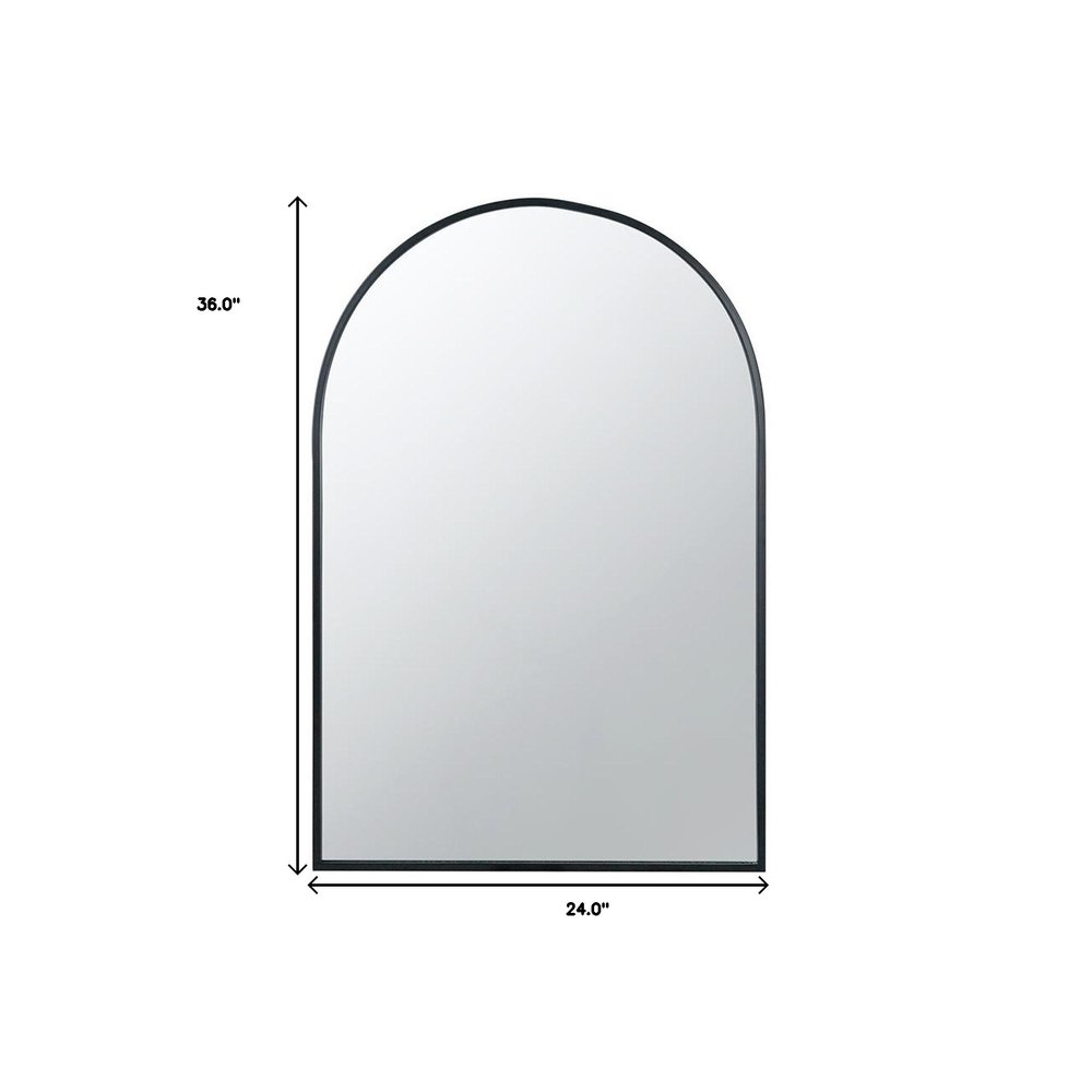 Black Arch Metal Framed Accent Mirror - 36-inch