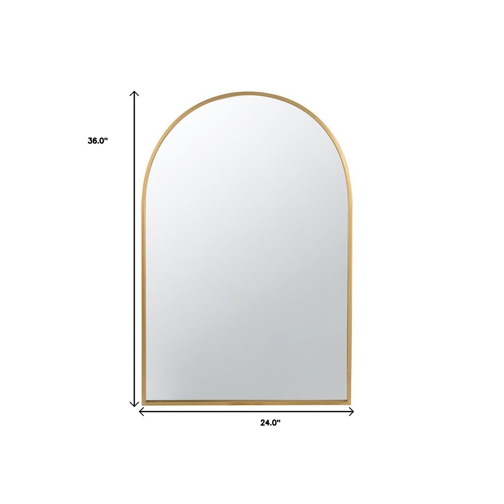 Gold Arch Iron Framed Accent Mirror - 36-inch