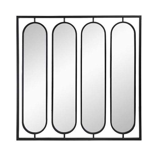 Black Square Iron Framed Accent Mirror - 36-inch