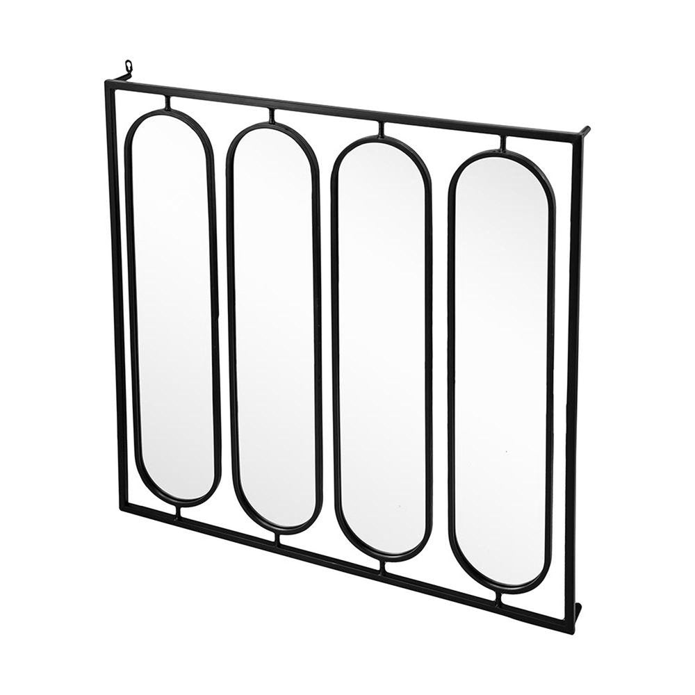 Black Square Iron Framed Accent Mirror - 36-inch