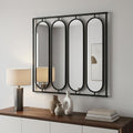 Black Square Iron Framed Accent Mirror - 36-inch