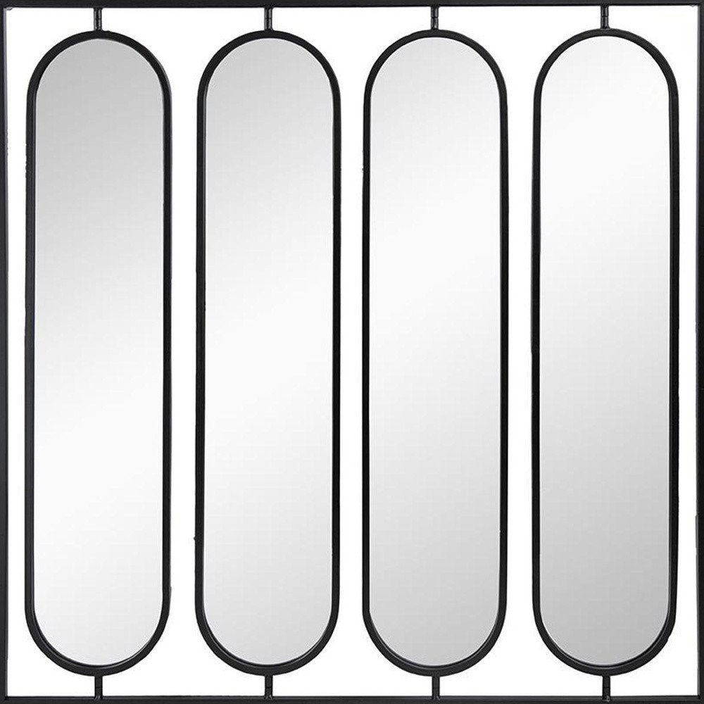 Black Square Iron Framed Accent Mirror - 36-inch